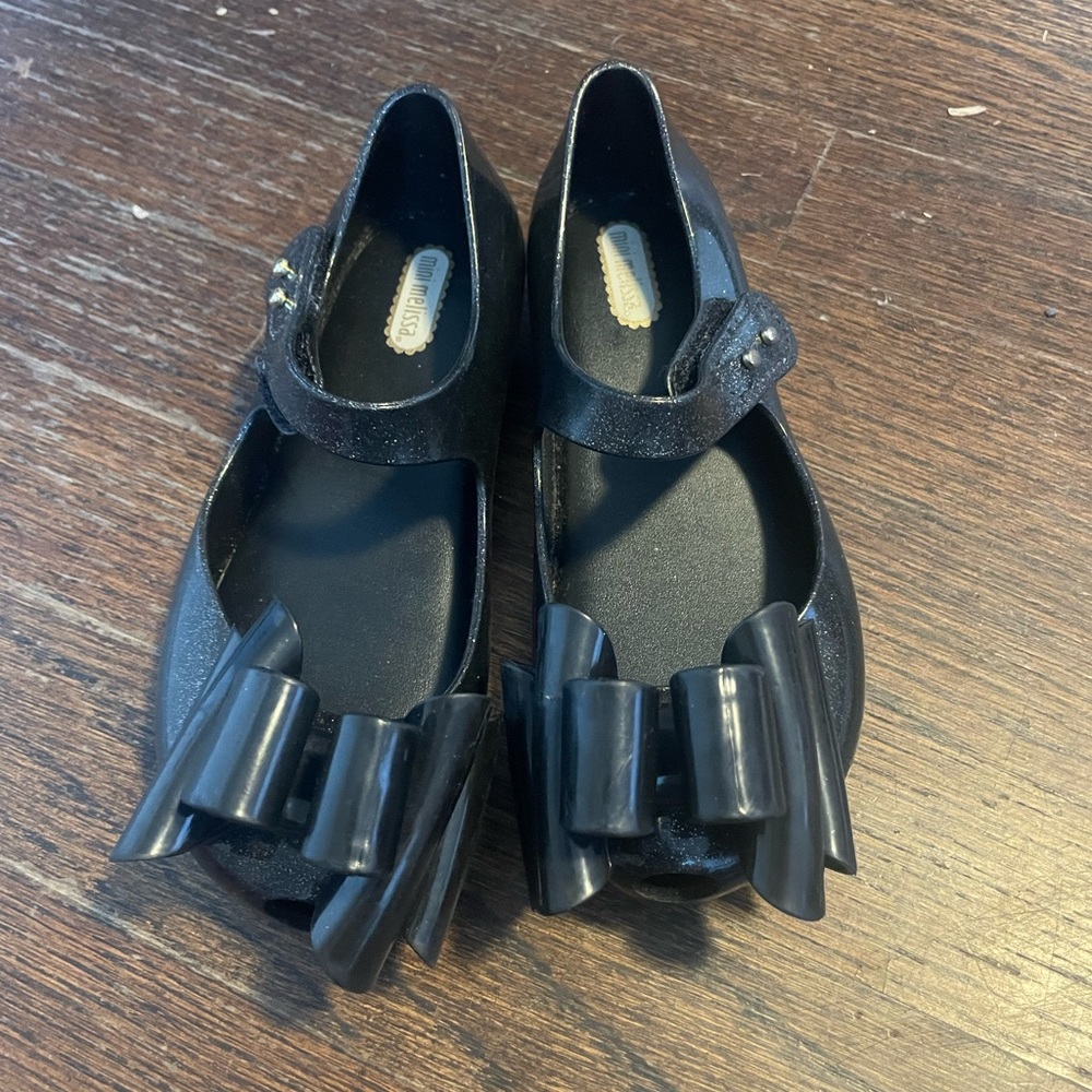 Mini Melissa Black Bow Mary Janes